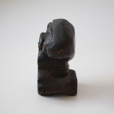【十二支と宝珠】木彫大黒天 d14.9cm　Carved Wooden Daikoku, God of Wealth　19th C