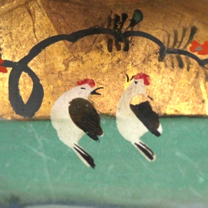 豊臣兄弟】花鳥文貝合わせ w8.1cm Kaiawase Painted Clam Pair