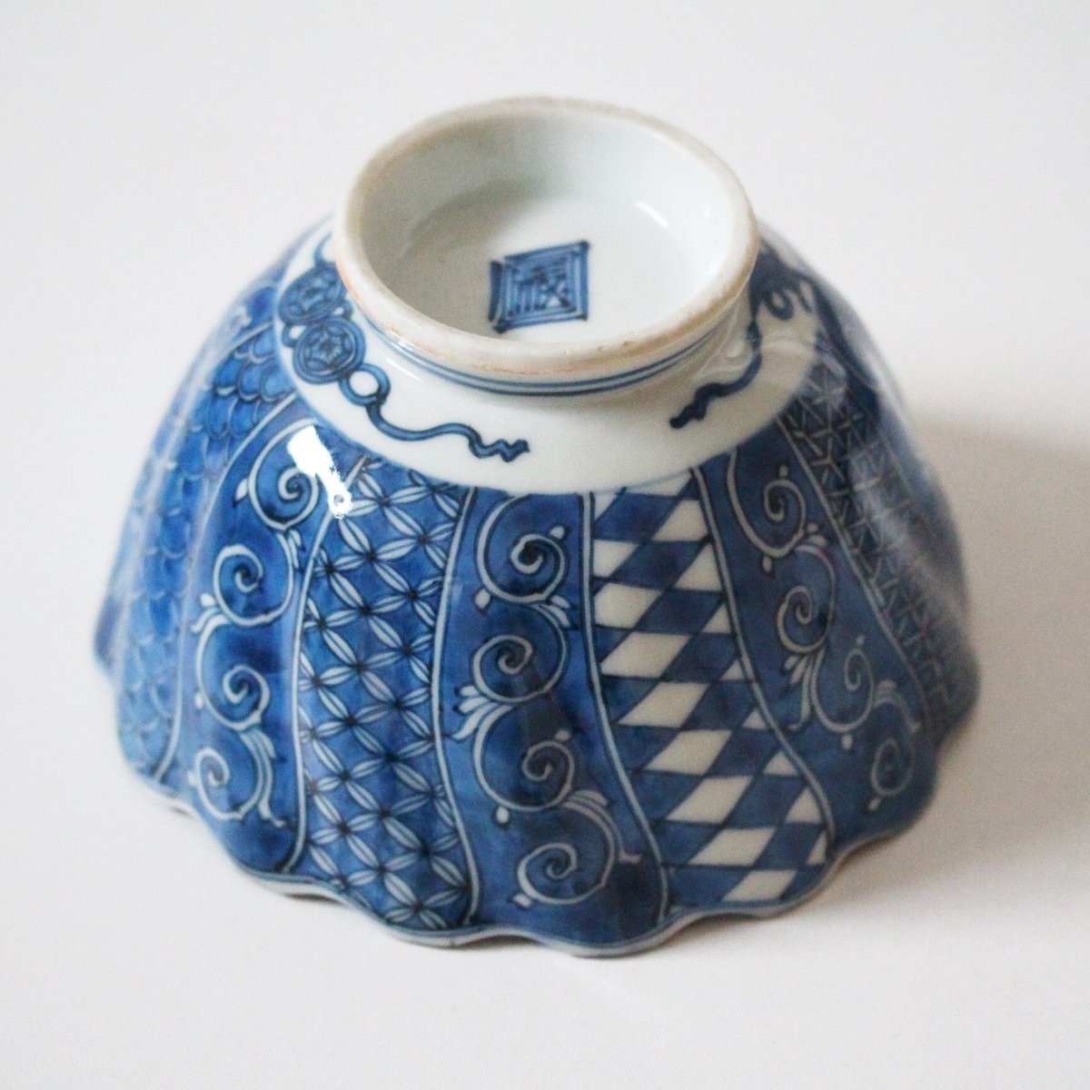 書道具瀬戸焼川本抬郎染付鳥果実文墨床V6327