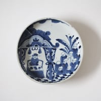 【数と骨董】古伊万里染付百子堂文皿 17.7dcm　 Imari Blue and White Dish, Hundreds of Kids in the Temple　18th C