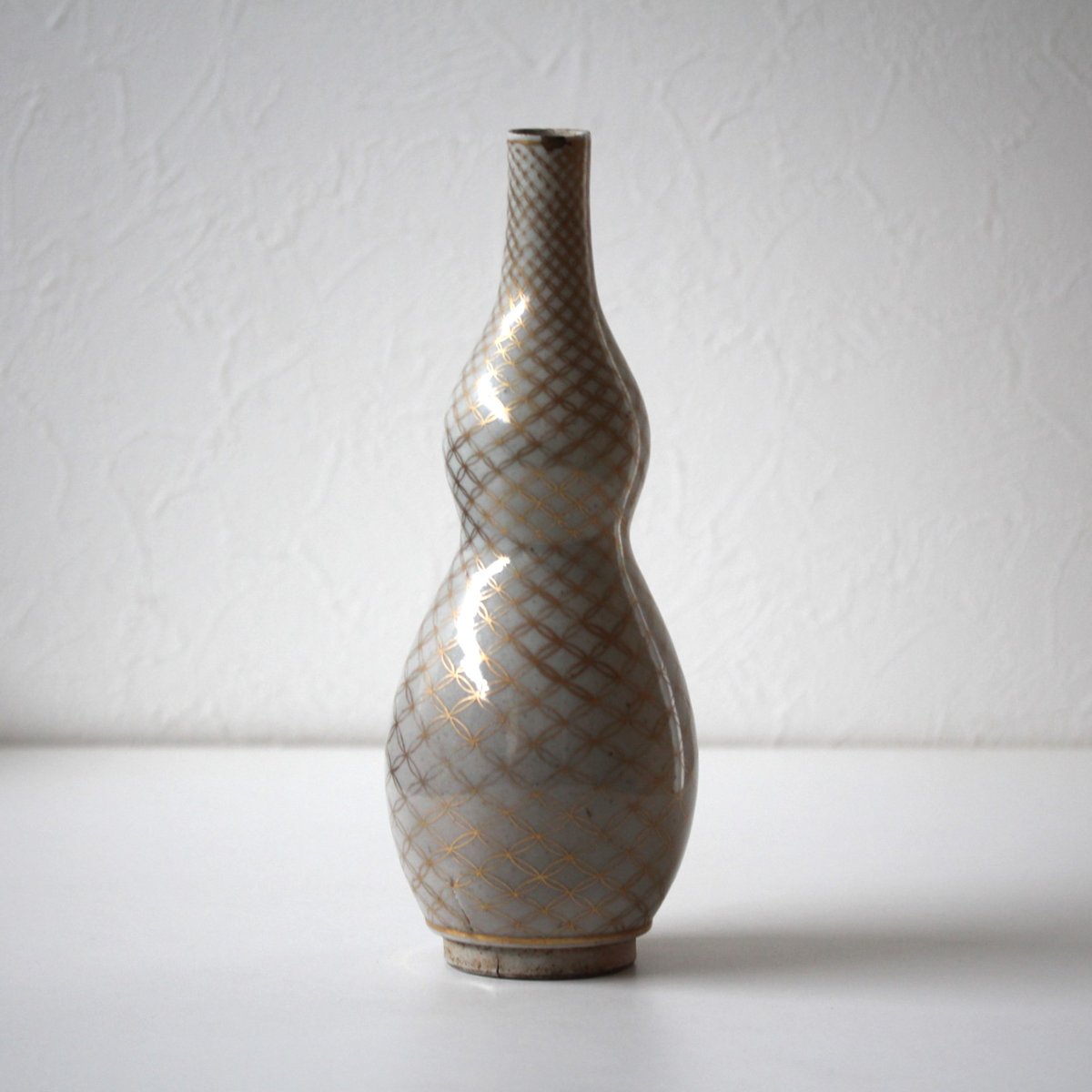 瓢箪から駒】九谷金彩七宝繋文瓢形瓶 h27.8cm Kutani Gourd Shaped