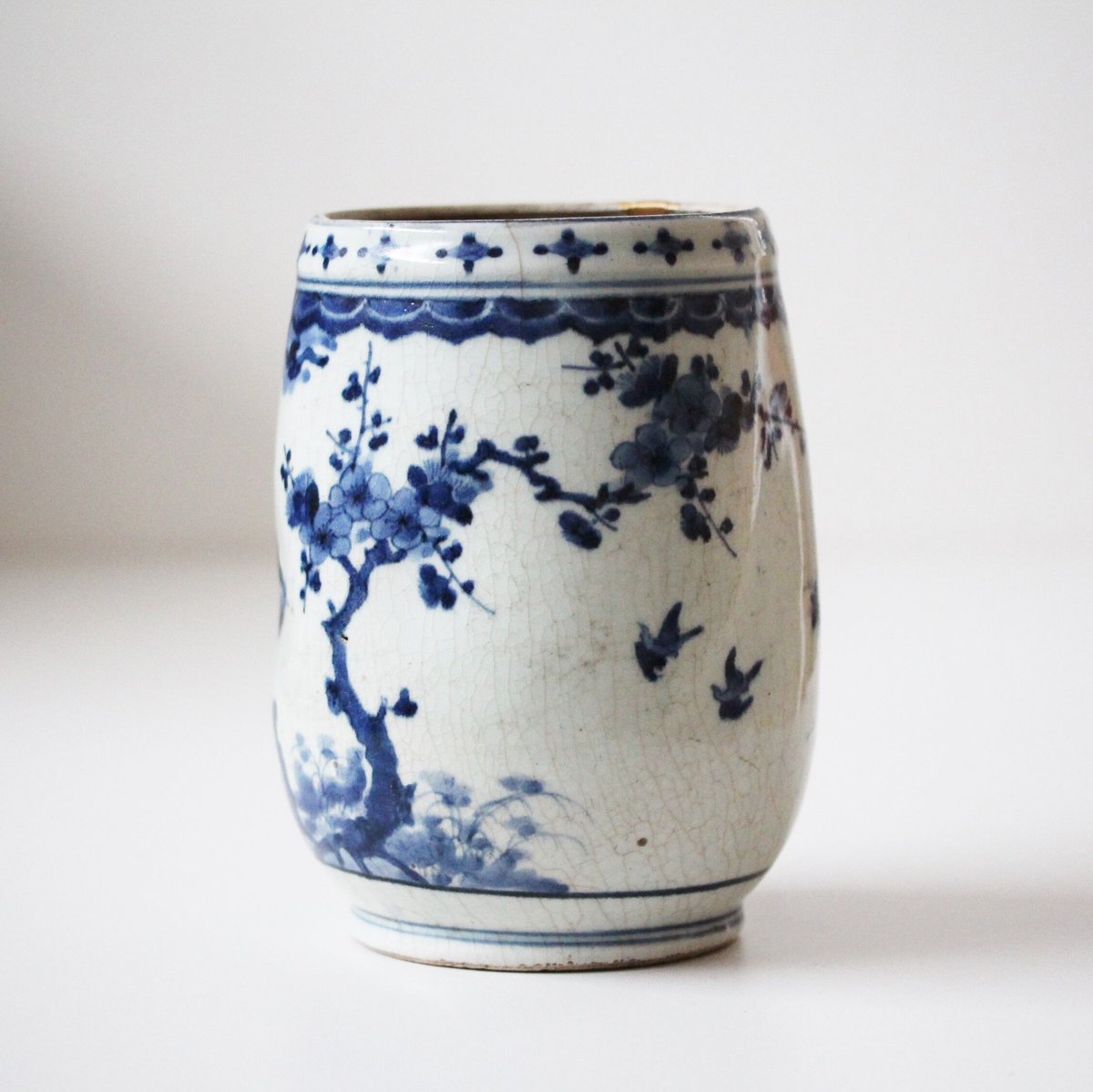古伊万里水指 数と骨董】古伊万里染付竹梅文水指 d13.5cm Imari Blue and