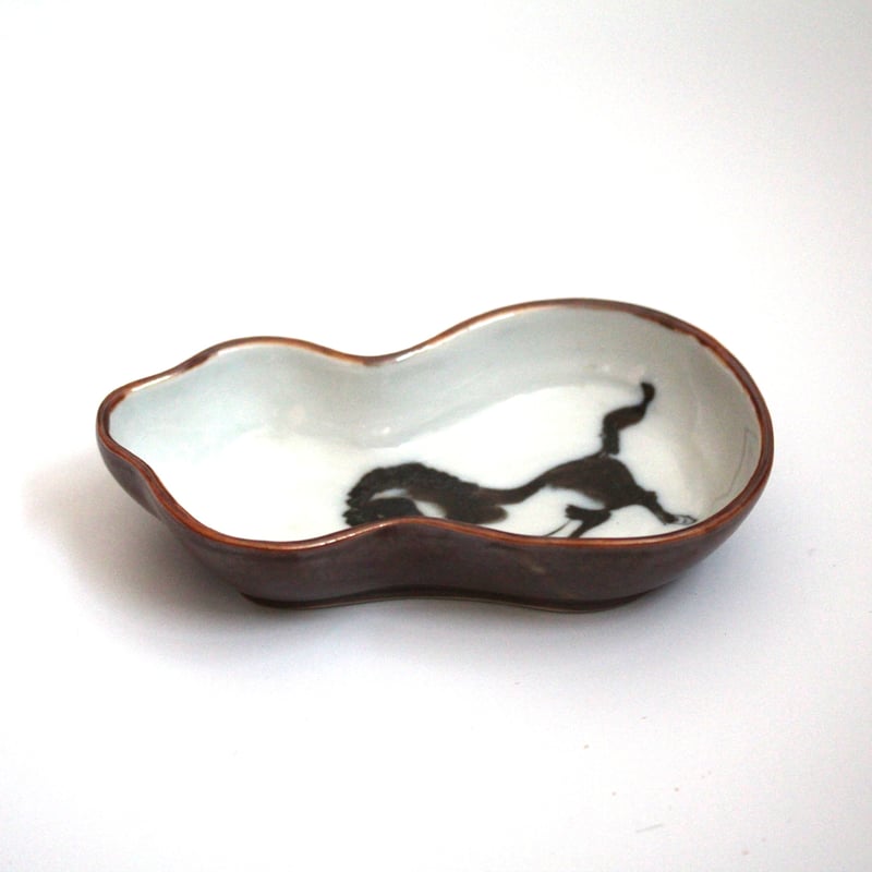 瓢箪から駒】 銹釉染付馬文瓢形皿（5客組）d15.9cm Set of 5 Gourd Sh