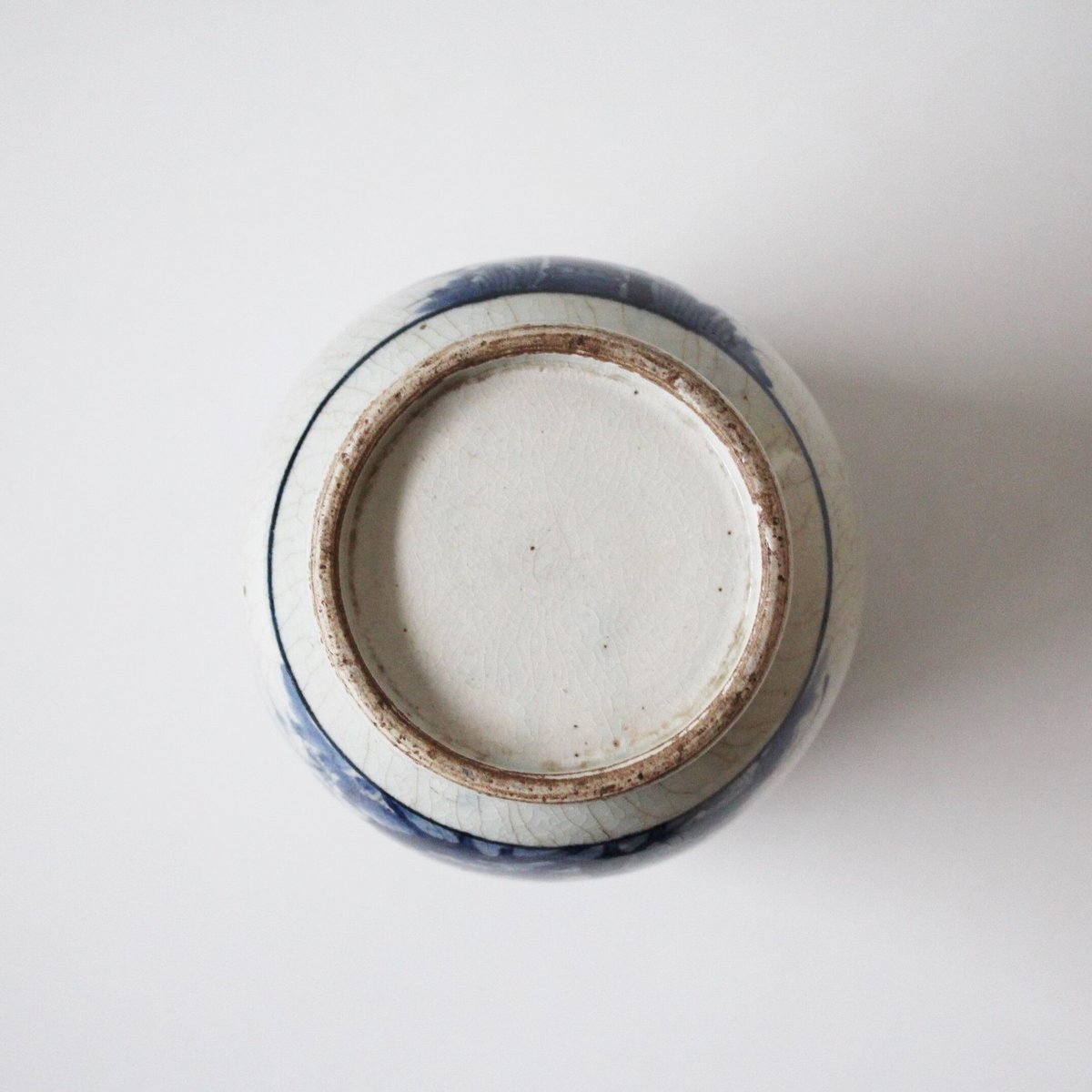 数と骨董】古伊万里染付竹梅文水指 d13.5cm Imari Blue and White