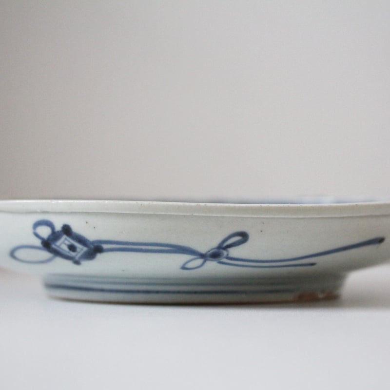 数と骨董】古伊万里染付百子堂文皿 17.7dcm Imari Blue and White