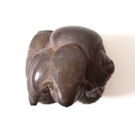 【十二支と宝珠】木彫大黒天 h18.6cm　Carved Wooden Daikoku, God of Wealth　19th-20th C