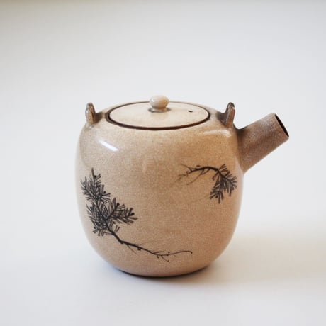 萬古焼蟹図漢詩文 急須細工古美術