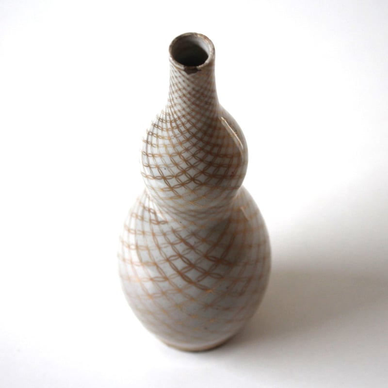 瓢箪から駒】九谷金彩七宝繋文瓢形瓶 h27.8cm Kutani Gourd Shaped