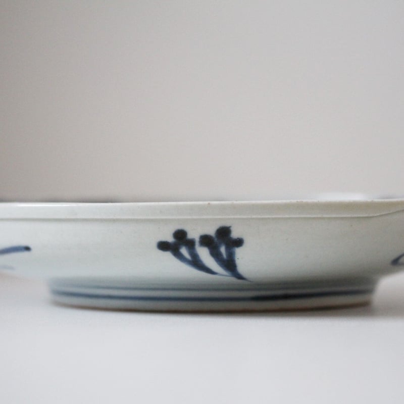 数と骨董】古伊万里染付百子堂文皿 17.7dcm Imari Blue and White