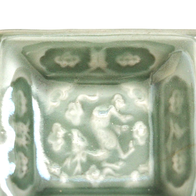 骨董　かえで青磁皿 骨董かえで青磁皿