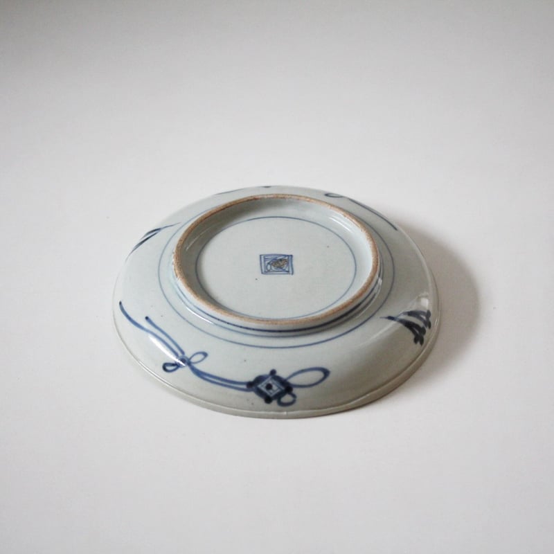数と骨董】古伊万里染付百子堂文皿 17.7dcm Imari Blue and White