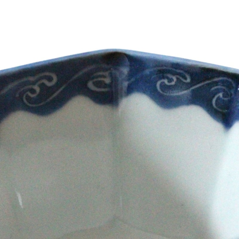 数と骨董】古伊万里染付鯉文八角猪口 d11.1cm Imari Blue and