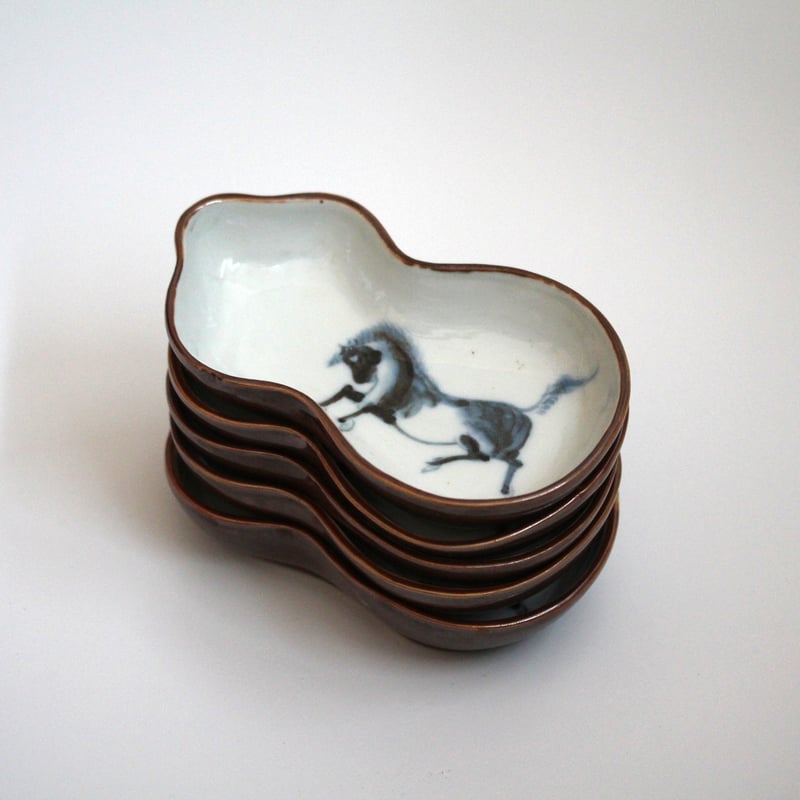 京焼 染付瓢箪小皿 ５客 楽天市場】【現品限り！】染付：5寸ひょうたん文皿・植山昌昭《小皿