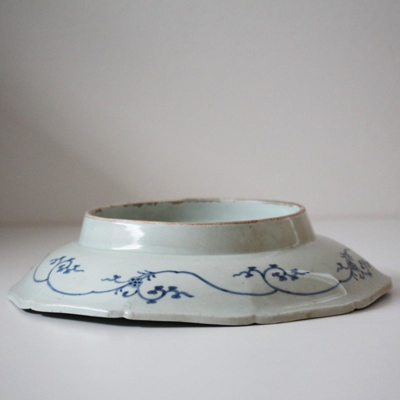 数と骨董】古伊万里染付竹牡丹文十角皿 Imari Blue and White Decago 
