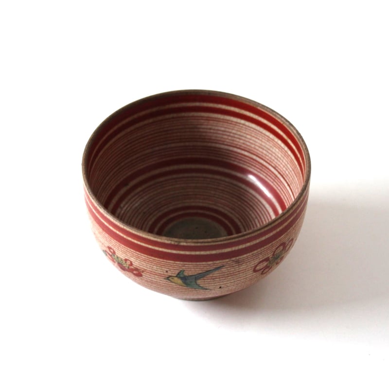 九谷　丸　絵鉢 19-20】九谷色絵梅鴬輪線文鉢 d15.7cm Kutani Enameled Bowl,