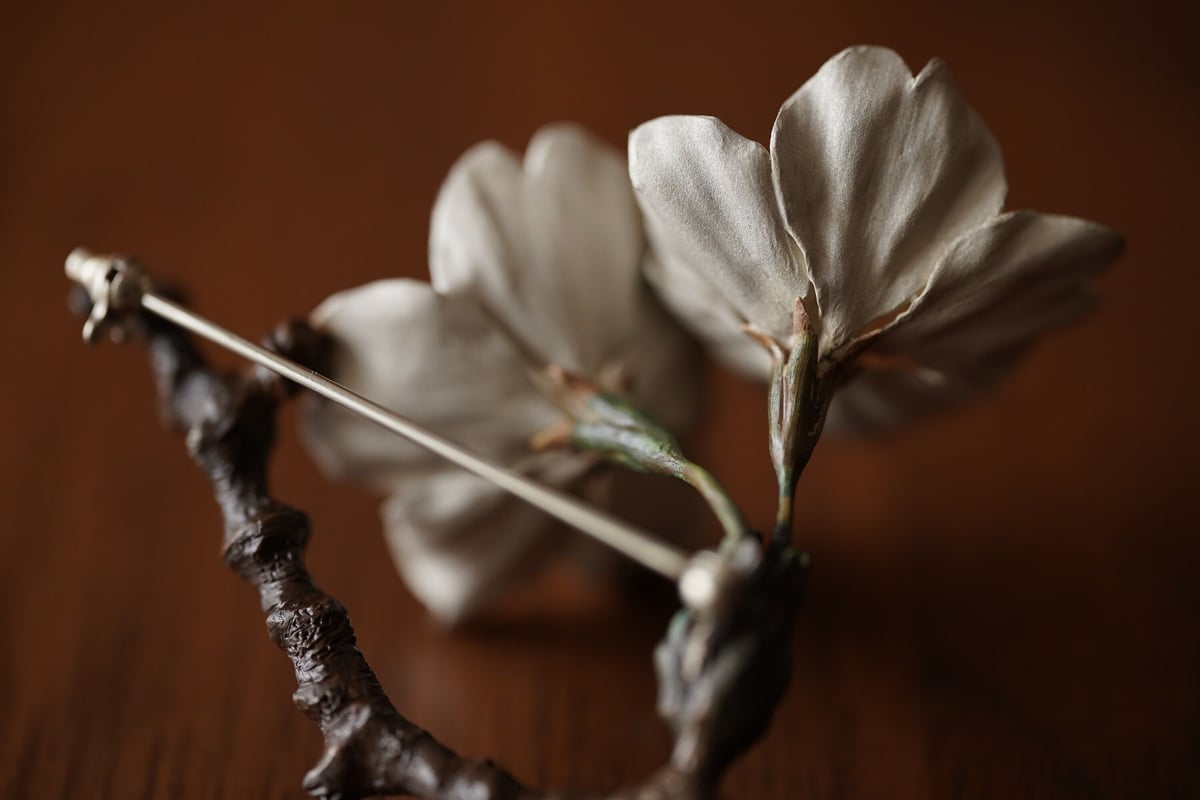 薩摩焼antique 桜柄43mm ブローチ 薩摩焼antique 桜柄43mm ブローチ アクセサリー