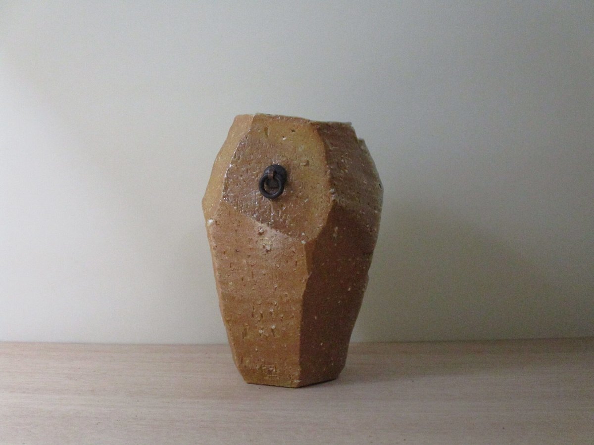 値下げしました⤵信楽焼 花入れ 金彩はなやぎ花瓶 高さ31cm(箱入り 
