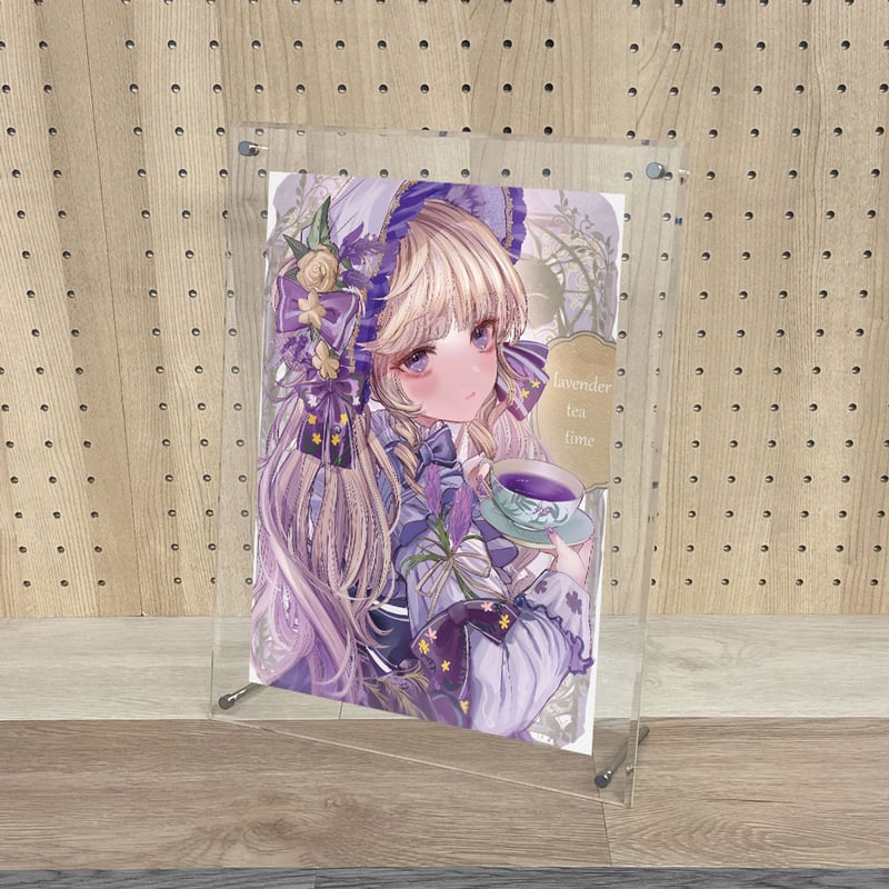 画人画廊連動企画 こもりひっきアートアクリルフレーム ラベンダー  