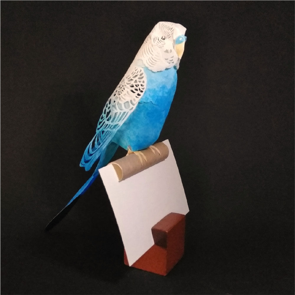 doArt.ファイバークラフト立体切り絵制作キット「セキセイインコ
