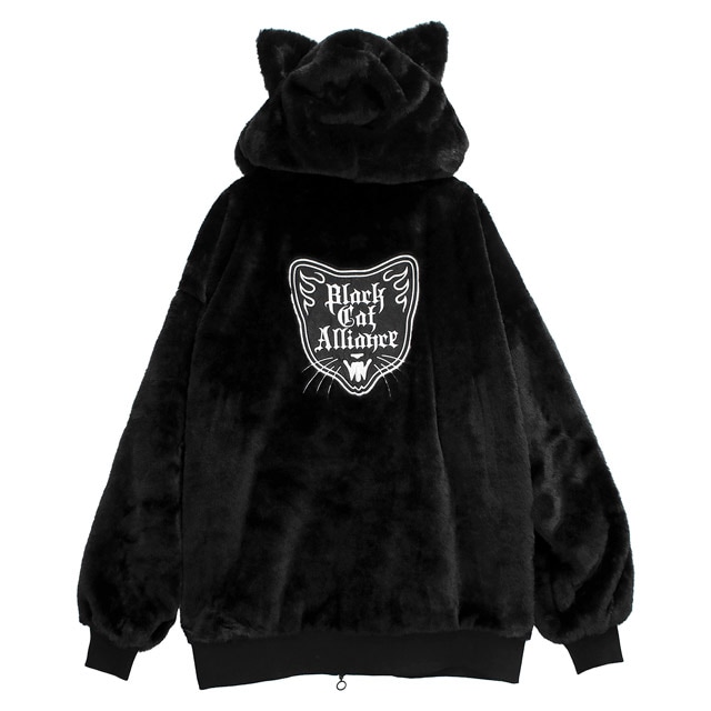 LISTEN FLAVOR/リッスンフレーバー】猫耳黒猫同盟ファーブルゾン