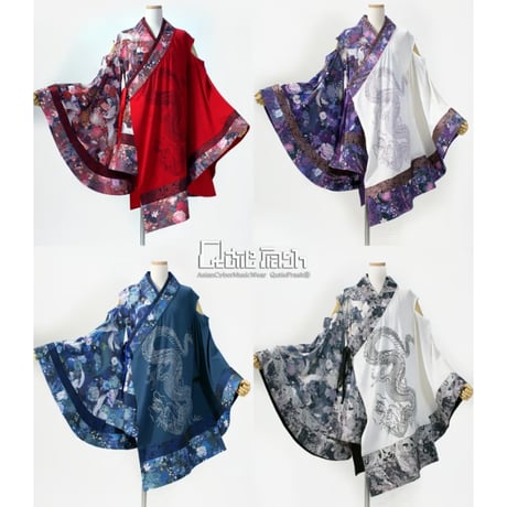 QutieFrash 着物襟ワンピース　ブルー QutieFrash 着物襟ワンピース ブルー QutieFrash 着物襟