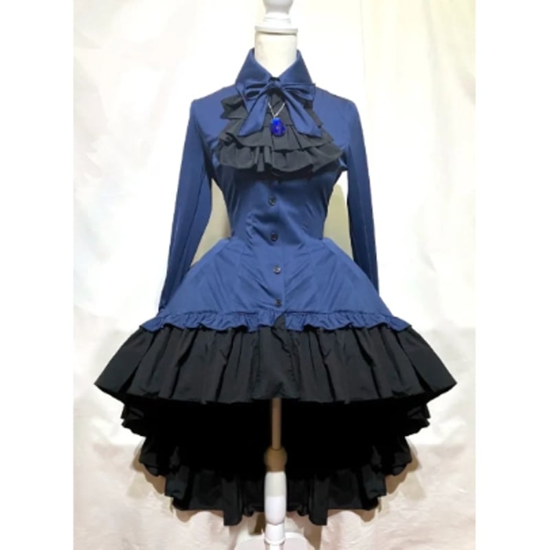 MARBLE/マーブル】ゴシック調ダイヤカットタイ付きブラウス型