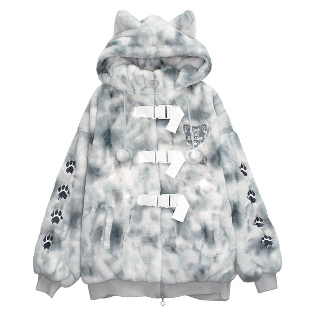 LISTEN FLAVOR/リッスンフレーバー】猫耳黒猫同盟ファーブルゾン