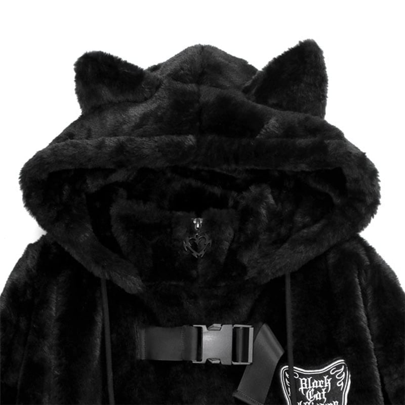 LISTEN FLAVOR/リッスンフレーバー】猫耳黒猫同盟ファーブルゾン