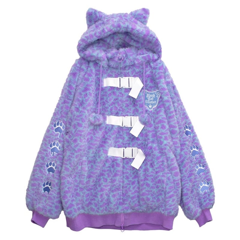 LISTEN FLAVOR/リッスンフレーバー】猫耳黒猫同盟ファーブルゾン