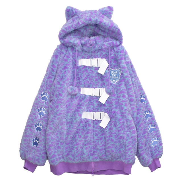 LISTEN FLAVOR/リッスンフレーバー】猫耳黒猫同盟ファーブルゾン