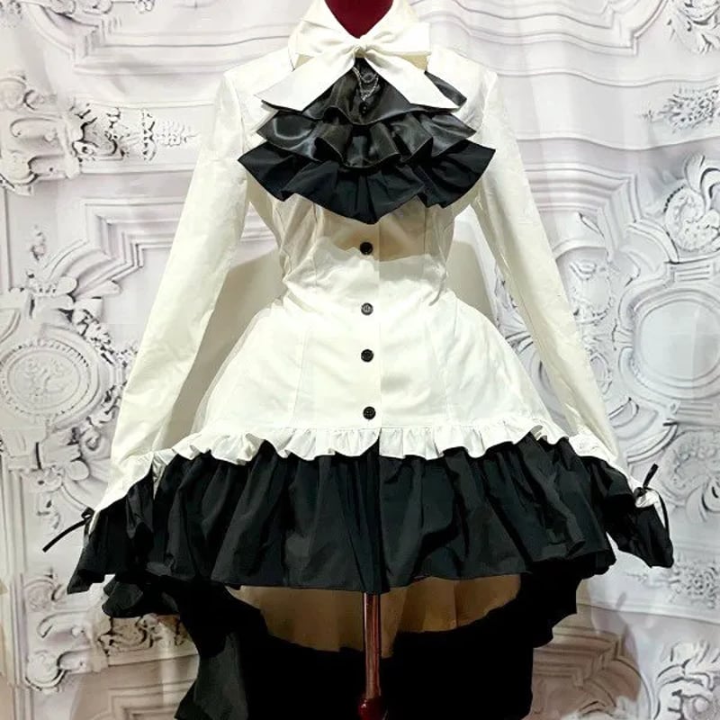 MARBLE/マーブル】ゴシック調ダイヤカットタイ付きブラウス型