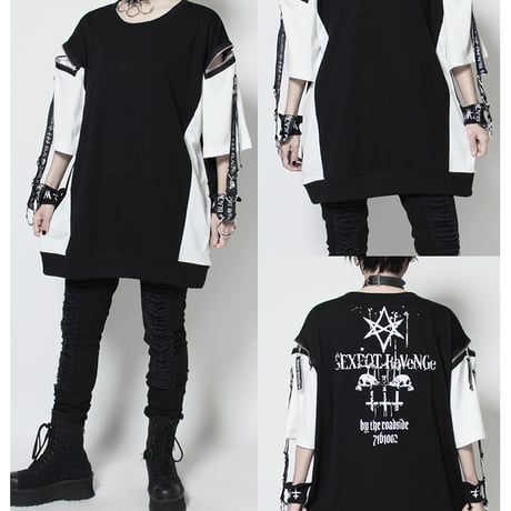 【SEXPOTReVeNGe/セックスポットリベンジ】BONDAGE WRIST SHOULDER ZIP カットソー【SA681281】