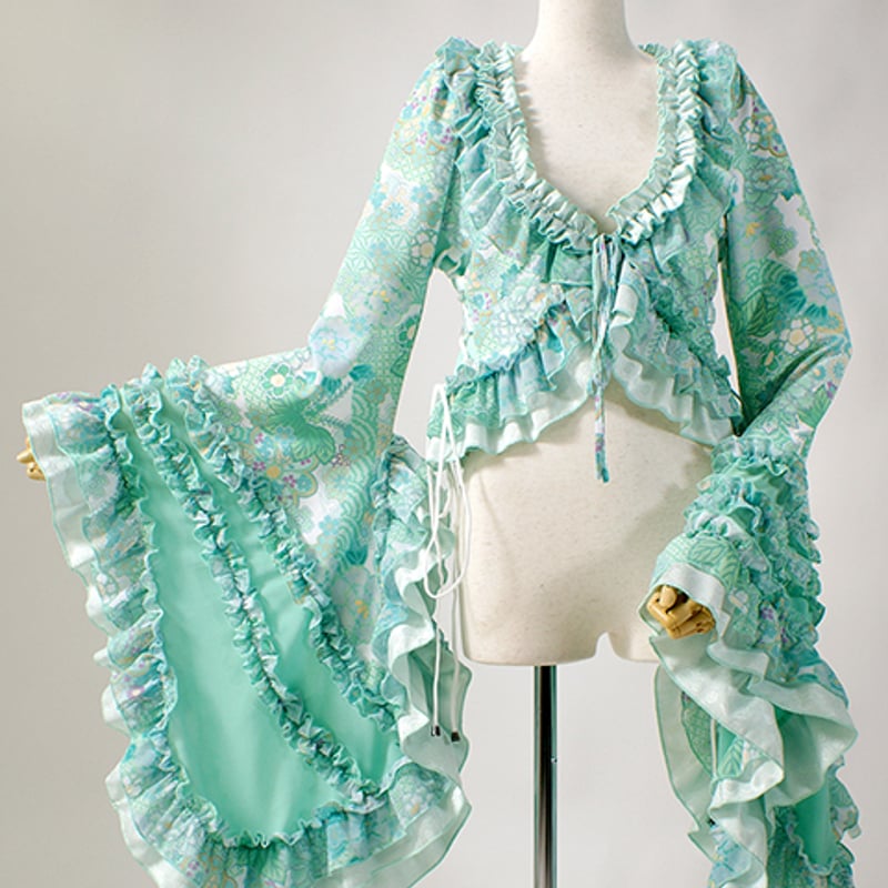 qutie frash 着物カーデ パステル ミントカラー