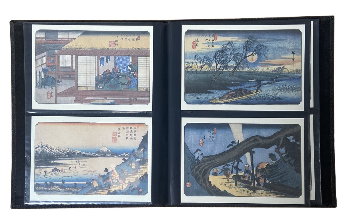 木曽海道絵はがきセット（全71枚）（専用ホルダー付き） | 中山道広重