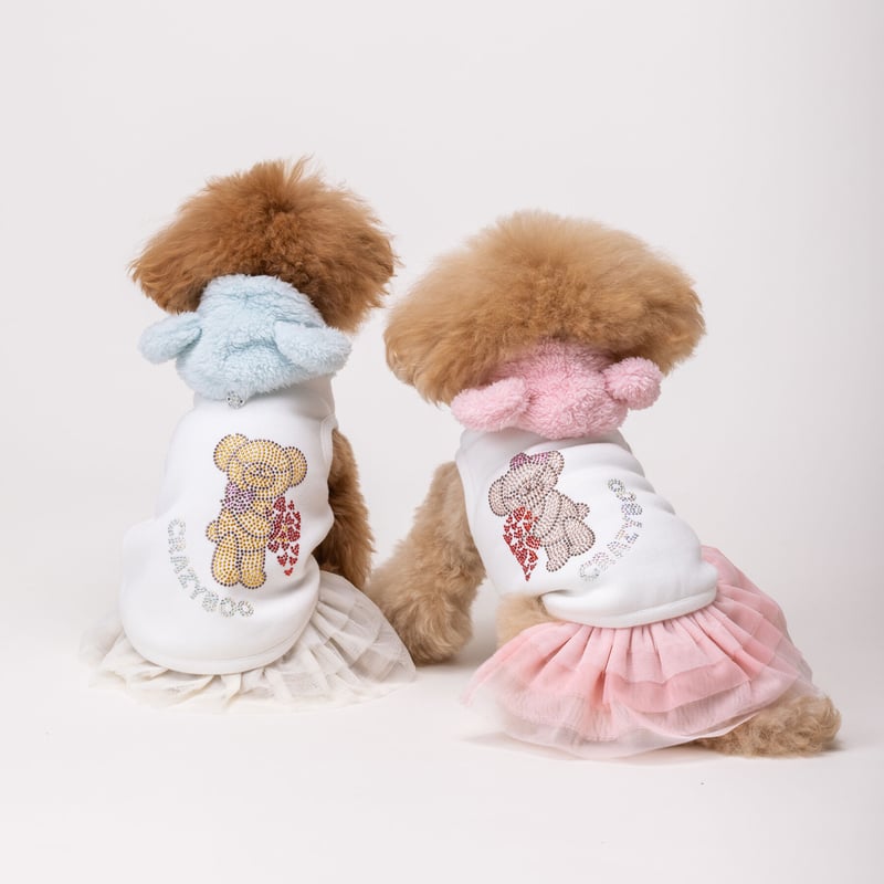 Love you ボアパーカー クレイジーブー crazy boo 犬の服 犬服