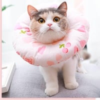 ソフトエリザベスカラー　チェリー　ソフト　術後　犬　猫　柔らかい　動きやすい　可愛い　ふわふわ　ペット