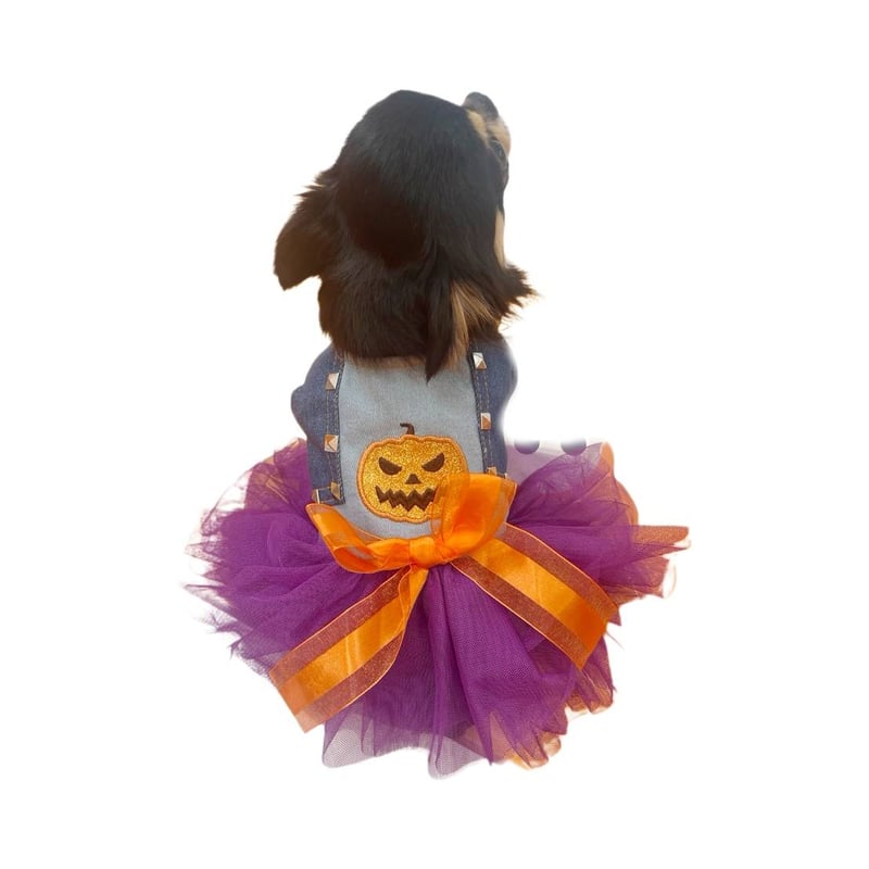 犬服　フリフリハロウィンワンピース　見本 犬 服 犬服 犬の服 秋 ハロウィン ワンピース フリフリ マウス柄