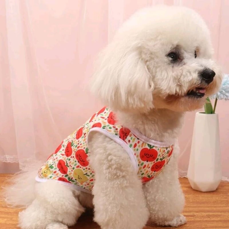 犬服 M わんこの普段着　サイケなりんご 着せるとカワイイ 平らなワンコ服 30着 春夏秋冬、小型犬の犬服