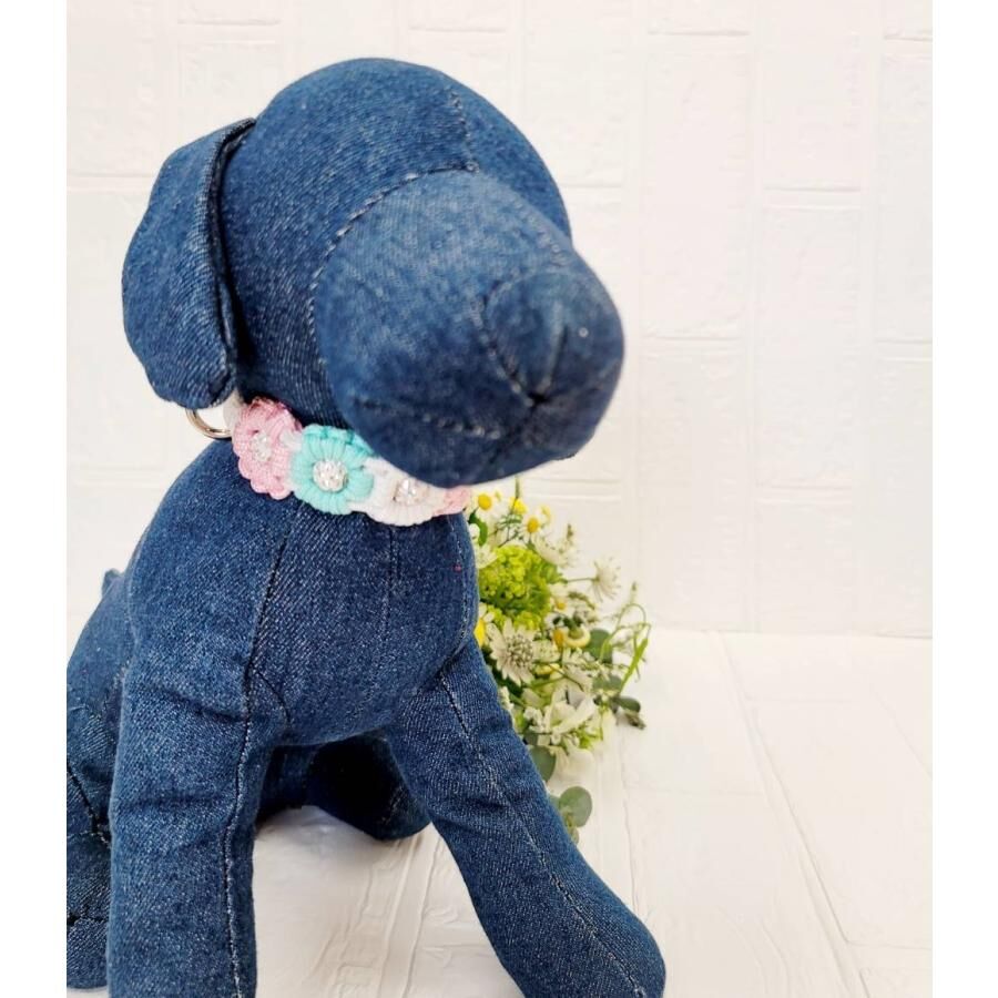 パラコード❥首輪❥ブルー  　№009 パラコード首輪 カラー 軽くて丈夫、水にぬれても大丈夫♪ Kaiware