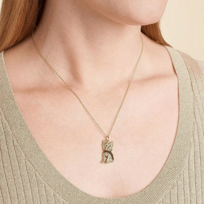 ヨークシャテリア ネックレス アクセサリー キラキラ ラインストーン