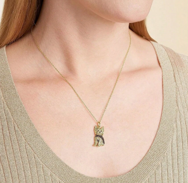 ヨークシャテリア ネックレス アクセサリー キラキラ ラインストーン