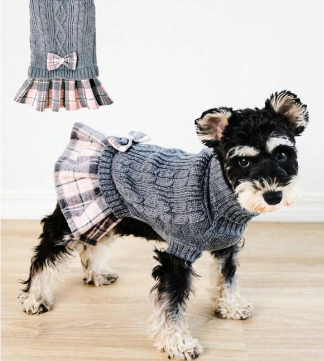 スカート付きワンピ 可愛い 服 犬服 お出かけ 小型犬 秋冬 可愛い
