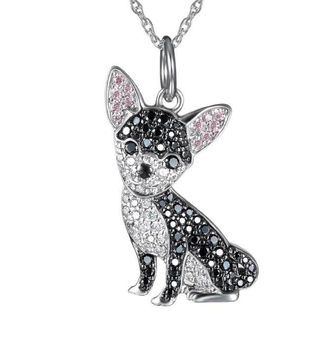 チワワ ネックレス アクセサリー キラキラ ラインストーン ペンダント