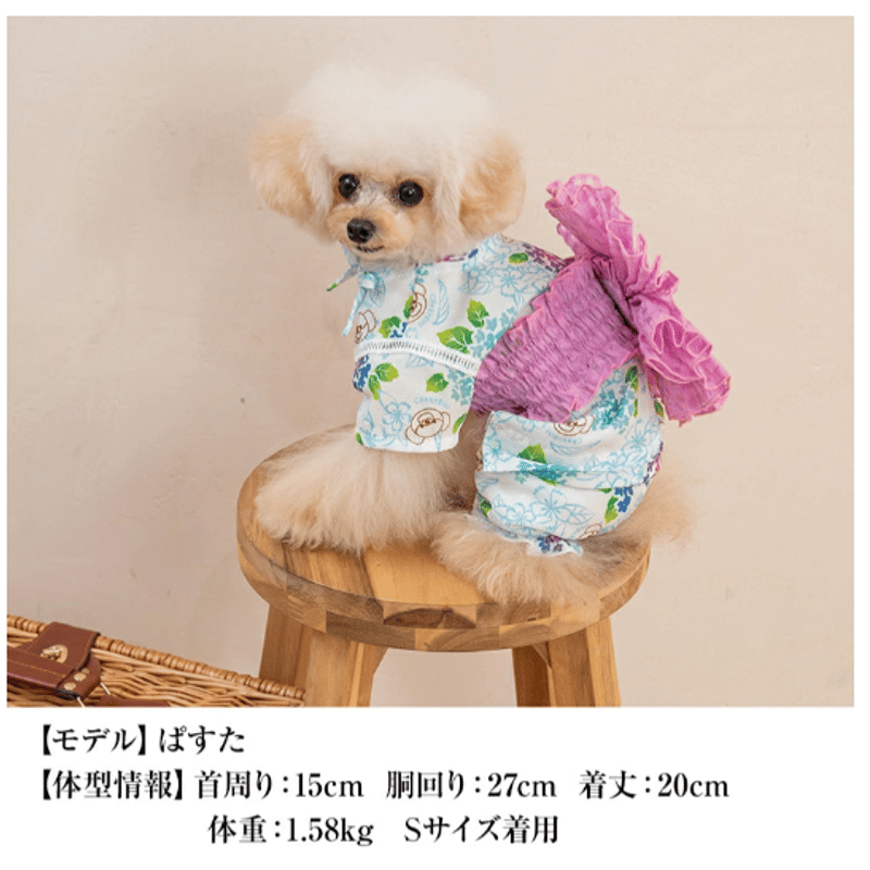 犬の服 あじさい柄甚平 CRAZYBOO クレイジーブー ゆかた 着物 CB241074