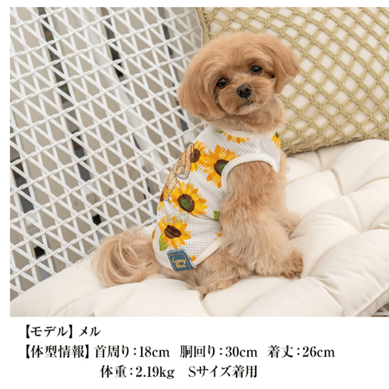 犬の服 ひまわり柄メッシュタンク CRAZYBOO クレイジーブー 犬服
