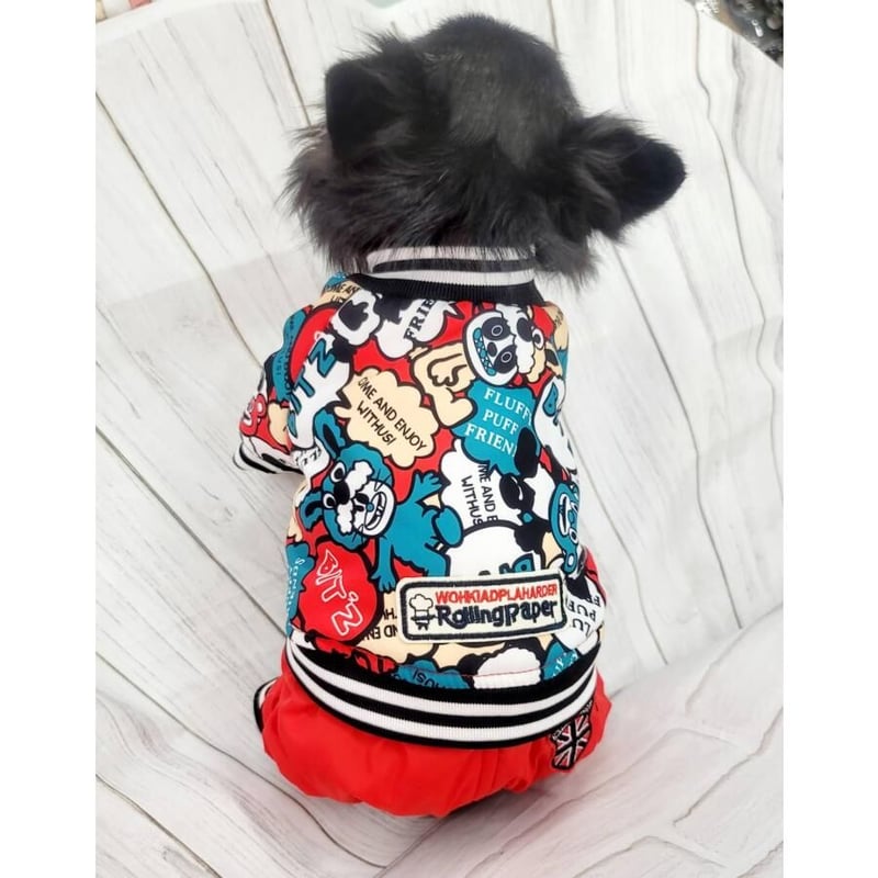 オーダーストップ＊ハンドメイド犬服＊うさぎさんボアSサイズ muum】犬服 ハンドメイド うさぎ柄 ジャガードニット(SU