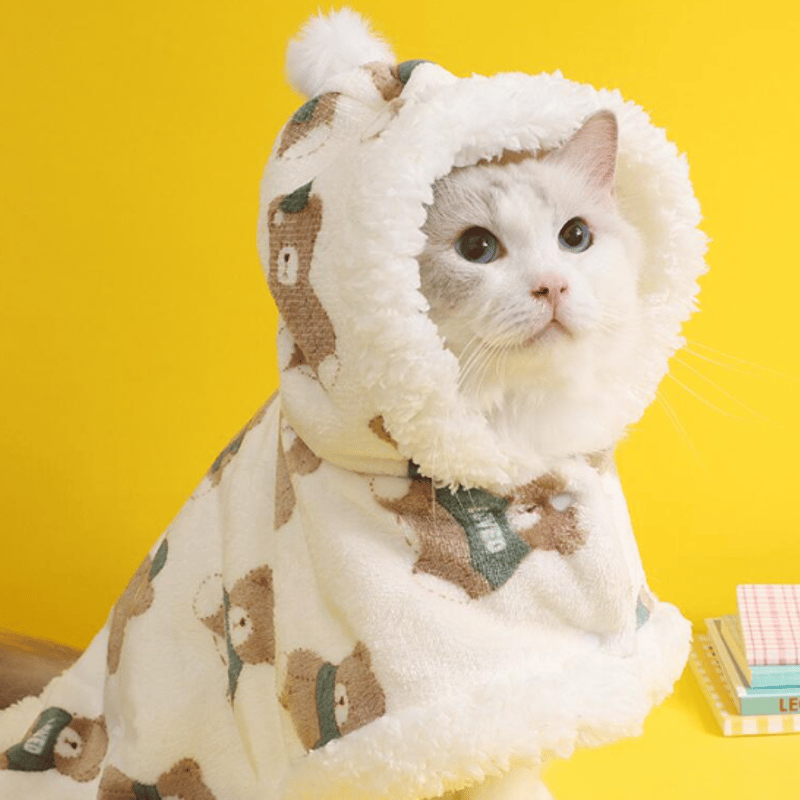 くまさんポンチョ ケープ マント 毛布 犬 ペット 洋服 わんこの服