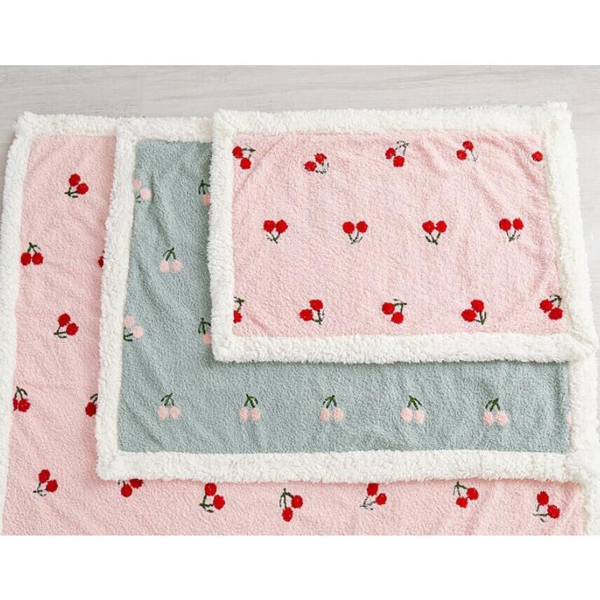 ペット毛布 犬用ベッド 洗える スクエア チェリーブランケット ピンク