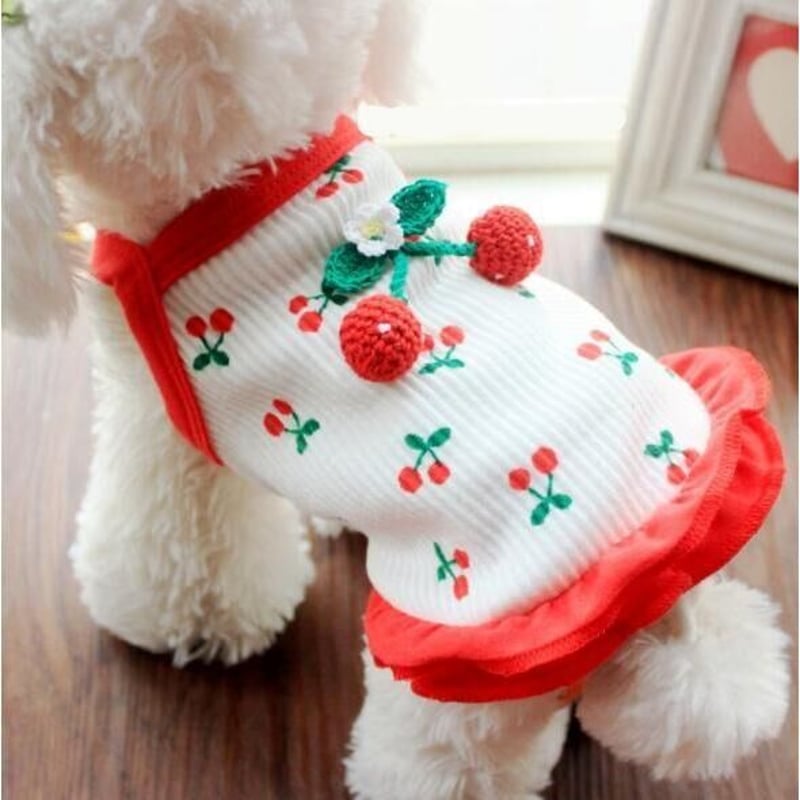 赤いチェリーの犬の服 【公式通販】
