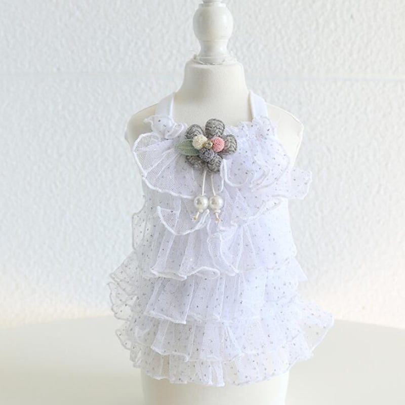 ハンドメイド犬服♡ 5着 ★2段スカート 犬 服 5段フリルスカートワンピース 春夏 犬の服 フラワー 花